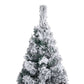 Kerstboom Met Led's En Sneeuwvlokken Smal 180 Cm Pvc Groen