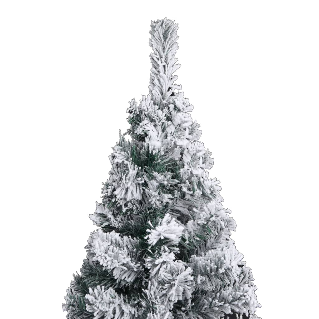Kerstboom Met Led's En Sneeuwvlokken Smal 180 Cm Pvc Groen