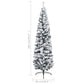 Kerstboom Met Led's En Sneeuwvlokken Smal 180 Cm Pvc Groen