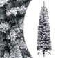 Kerstboom Met Led's En Sneeuwvlokken Smal 210 Cm Pvc Groen