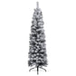 Kerstboom Met Led's En Sneeuwvlokken Smal 210 Cm Pvc Groen
