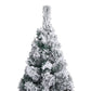 Kerstboom Met Led's En Sneeuwvlokken Smal 210 Cm Pvc Groen