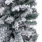 Kerstboom Met Led's En Sneeuwvlokken Smal 210 Cm Pvc Groen