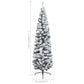 Kerstboom Met Led's En Sneeuwvlokken Smal 210 Cm Pvc Groen