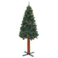 Kerstboom Met Led's En Hout En Dennenappels Smal 150 Cm Groen
