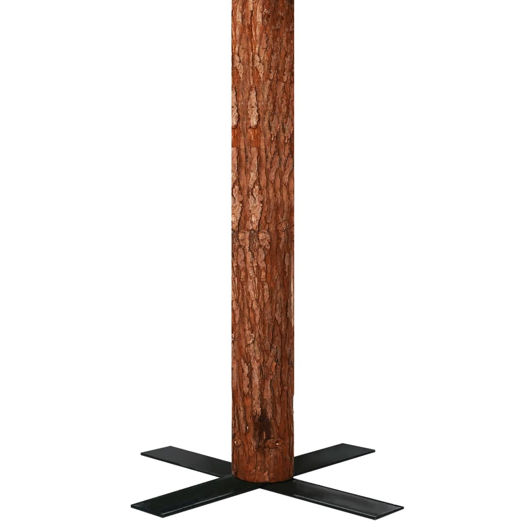 Kerstboom Met Led's En Hout En Dennenappels Smal 210 Cm Groen