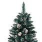 Kerstboom Met Led's En Hout En Witte Sneeuw Smal 150 Cm Groen