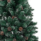 Kerstboom Met Led's En Hout En Witte Sneeuw Smal 180 Cm Groen