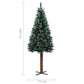 Kerstboom Met Led's En Hout En Witte Sneeuw Smal 180 Cm Groen