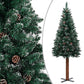 Kerstboom Met Led's En Hout En Witte Sneeuw Smal 210 Cm Groen