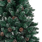 Kerstboom Met Led's En Hout En Witte Sneeuw Smal 210 Cm Groen
