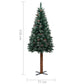 Kerstboom Met Led's En Hout En Witte Sneeuw Smal 210 Cm Groen