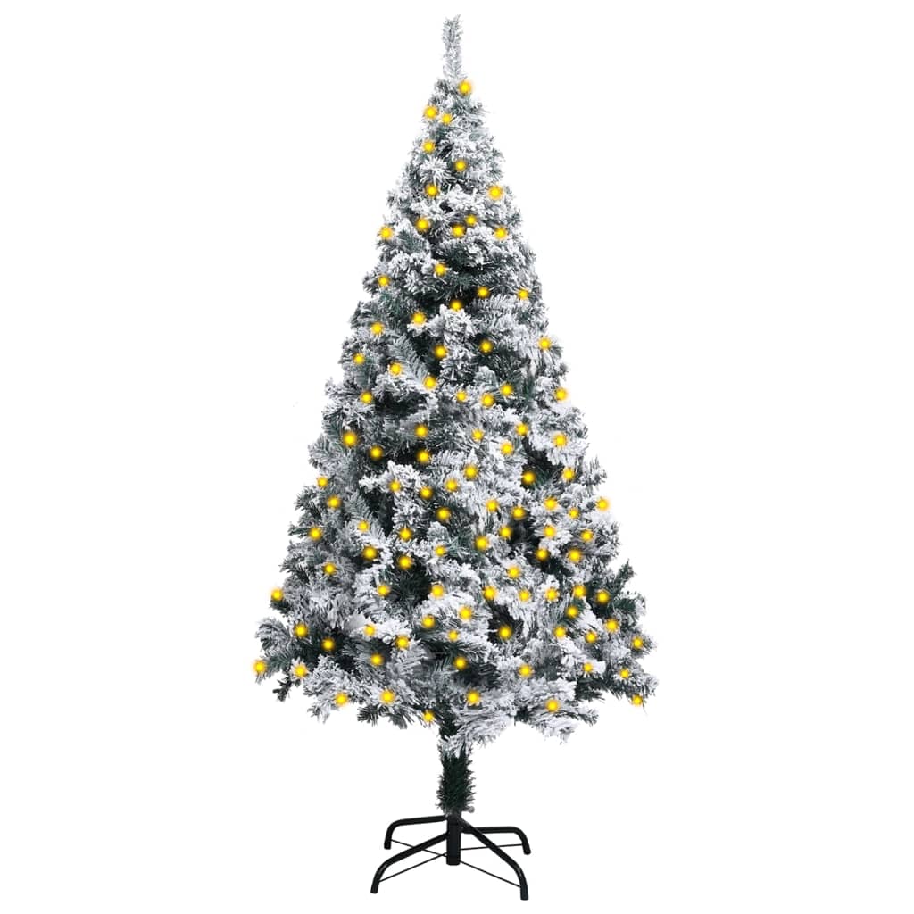 Kunstkerstboom Met Led's En Sneeuwvlokken 120 Cm Groen