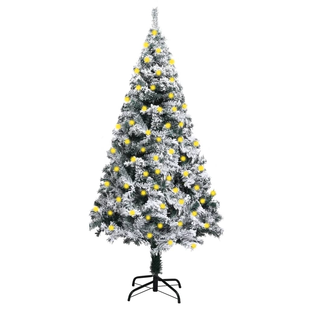 Kunstkerstboom Met Led's En Sneeuwvlokken 150 Cm Groen