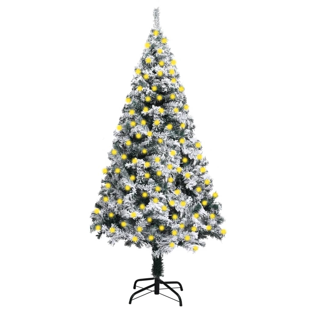 Kunstkerstboom Met Led's En Sneeuwvlokken 240 Cm Groen
