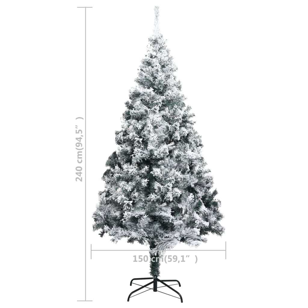 Kunstkerstboom Met Led's En Sneeuwvlokken 240 Cm Groen