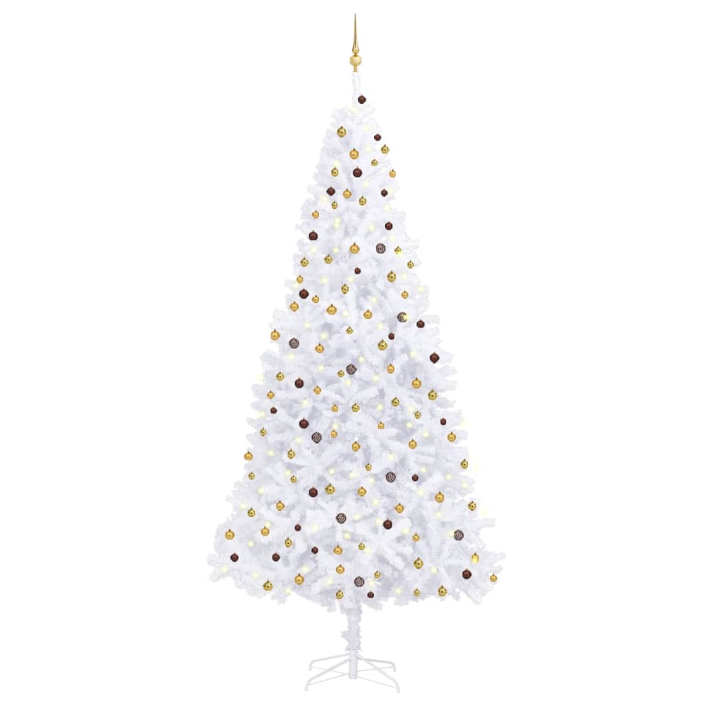 Kunstkerstboom Met Led's En Kerstballen 300 Cm Wit