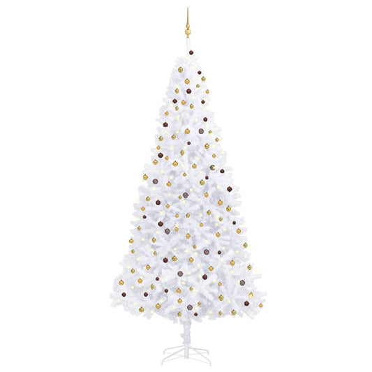 Kunstkerstboom Met Led's En Kerstballen 300 Cm Wit