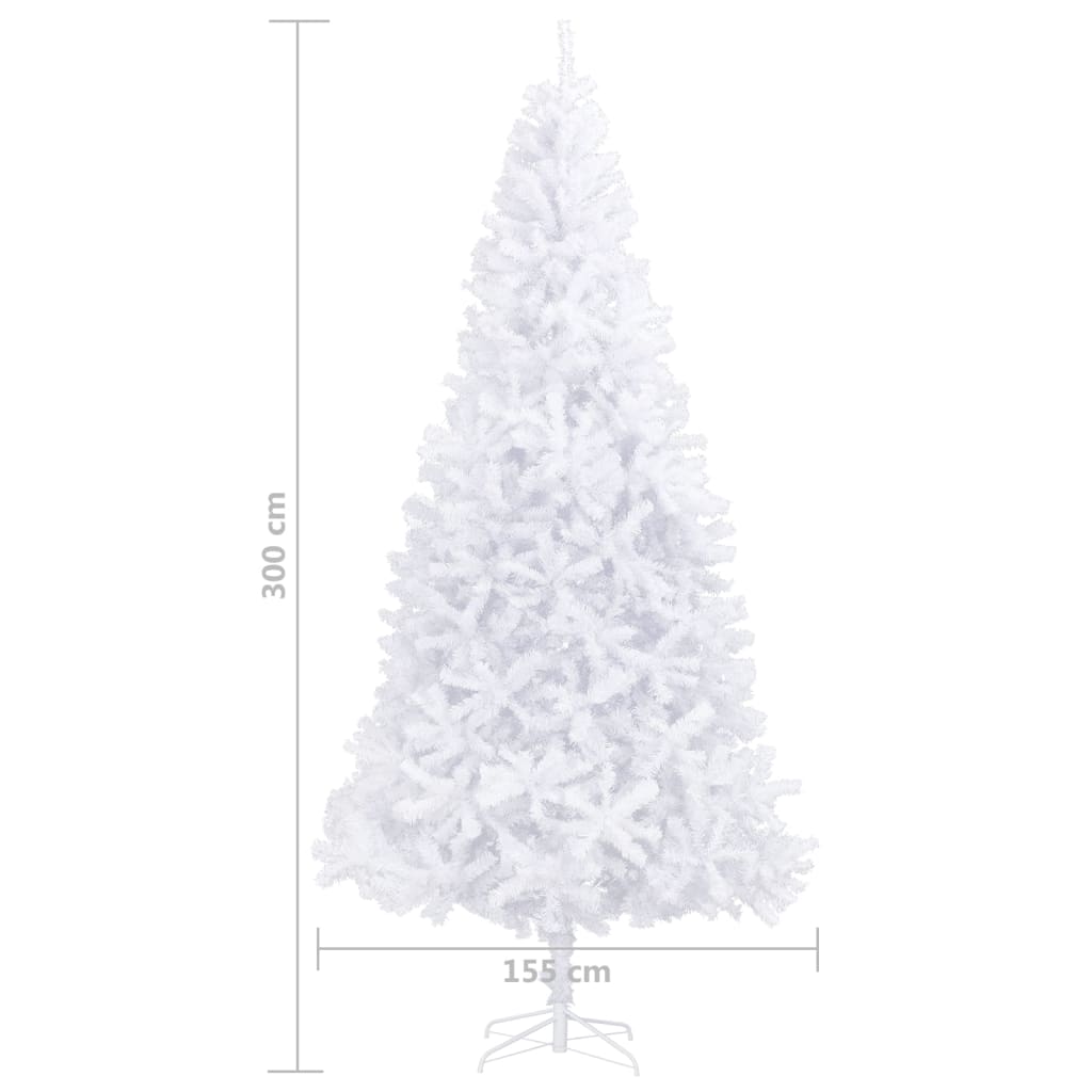 Kunstkerstboom Met Led's En Kerstballen 300 Cm Wit