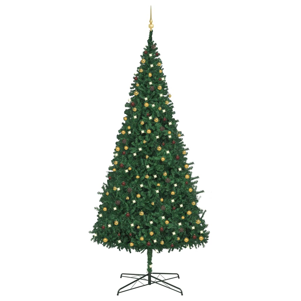 Kunstkerstboom Met Led's En Kerstballen 400 Cm Groen