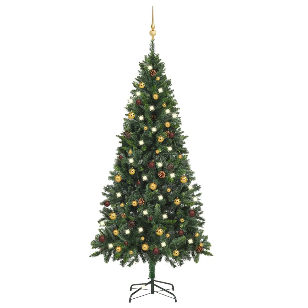 Kunstkerstboom Met Led's En Kerstballen 180 Cm Groen