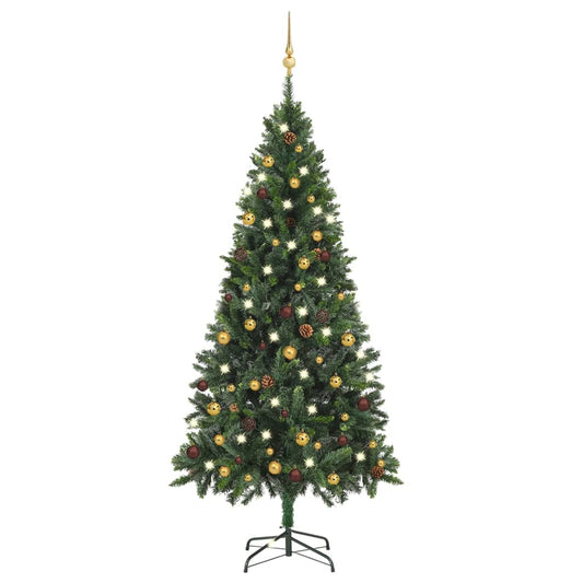 Kunstkerstboom Met Led's En Kerstballen 180 Cm Groen