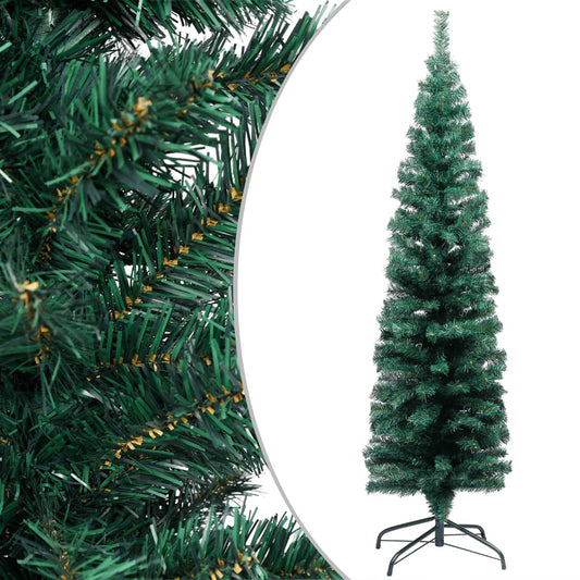 Kunstkerstboom Met Led's En Kerstballen Smal 240 Cm Groen