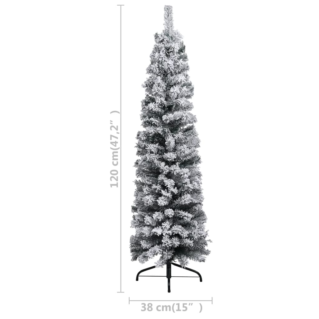 Kerstboom Met Led's En Kerstballen Smal 120 Cm Pvc Groen