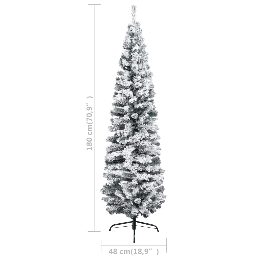 Kunstkerstboom Met Led's En Kerstballen Smal 180 Cm Groen