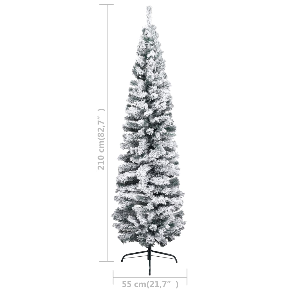 Kunstkerstboom Met Led's En Kerstballen Smal 210 Cm Groen