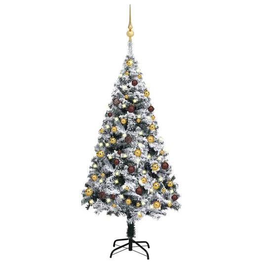 Kunstkerstboom Met Led's En Kerstballen 120 Cm Groen