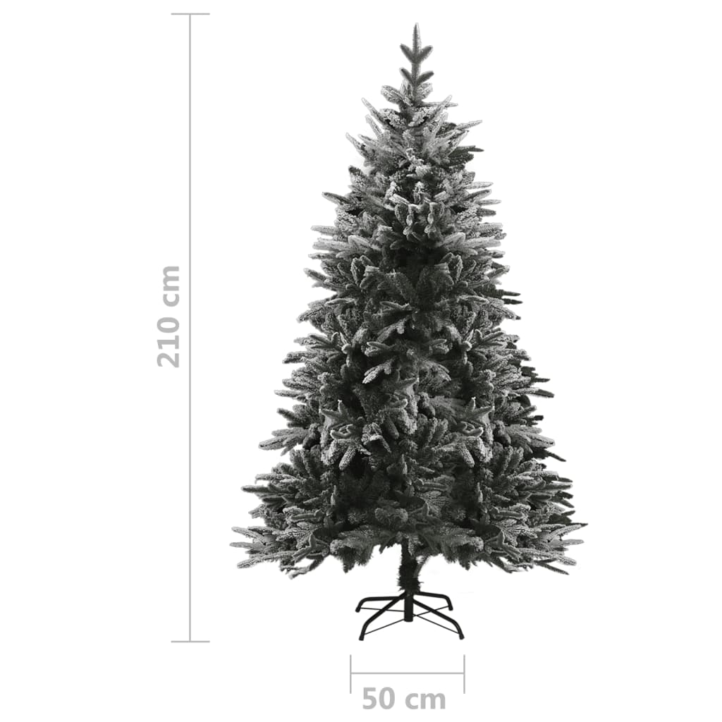 Kunstkerstboom Met Led's, Kerstballen En Sneeuw 210 Cm Pvc Pe