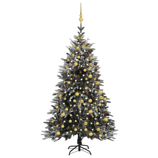 Kunstkerstboom Met Led's, Kerstballen En Sneeuw 240 Cm Pvc Pe