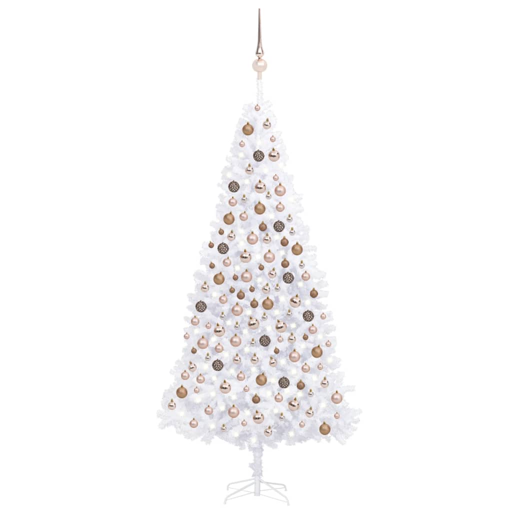 Kunstkerstboom Met Led's En Kerstballen 300 Cm Wit