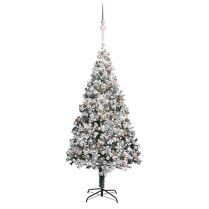 Kunstkerstboom Met Led's, Kerstballen En Sneeuw 400 Cm Groen