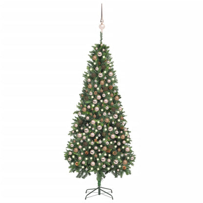 Kunstkerstboom Met Led's, Kerstballen En Dennenappels 210 Cm