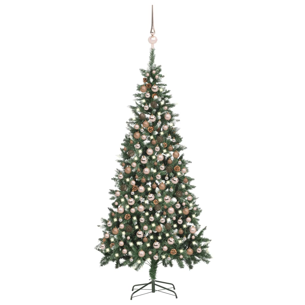 Kunstkerstboom Met Led's, Kerstballen En Dennenappels 210 Cm