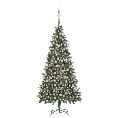 Kunstkerstboom Met Led's, Kerstballen En Dennenappels 210 Cm