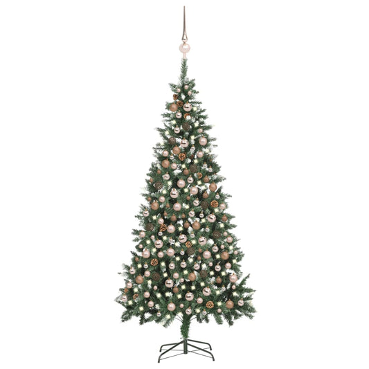 Kunstkerstboom Met Led's, Kerstballen En Dennenappels 210 Cm