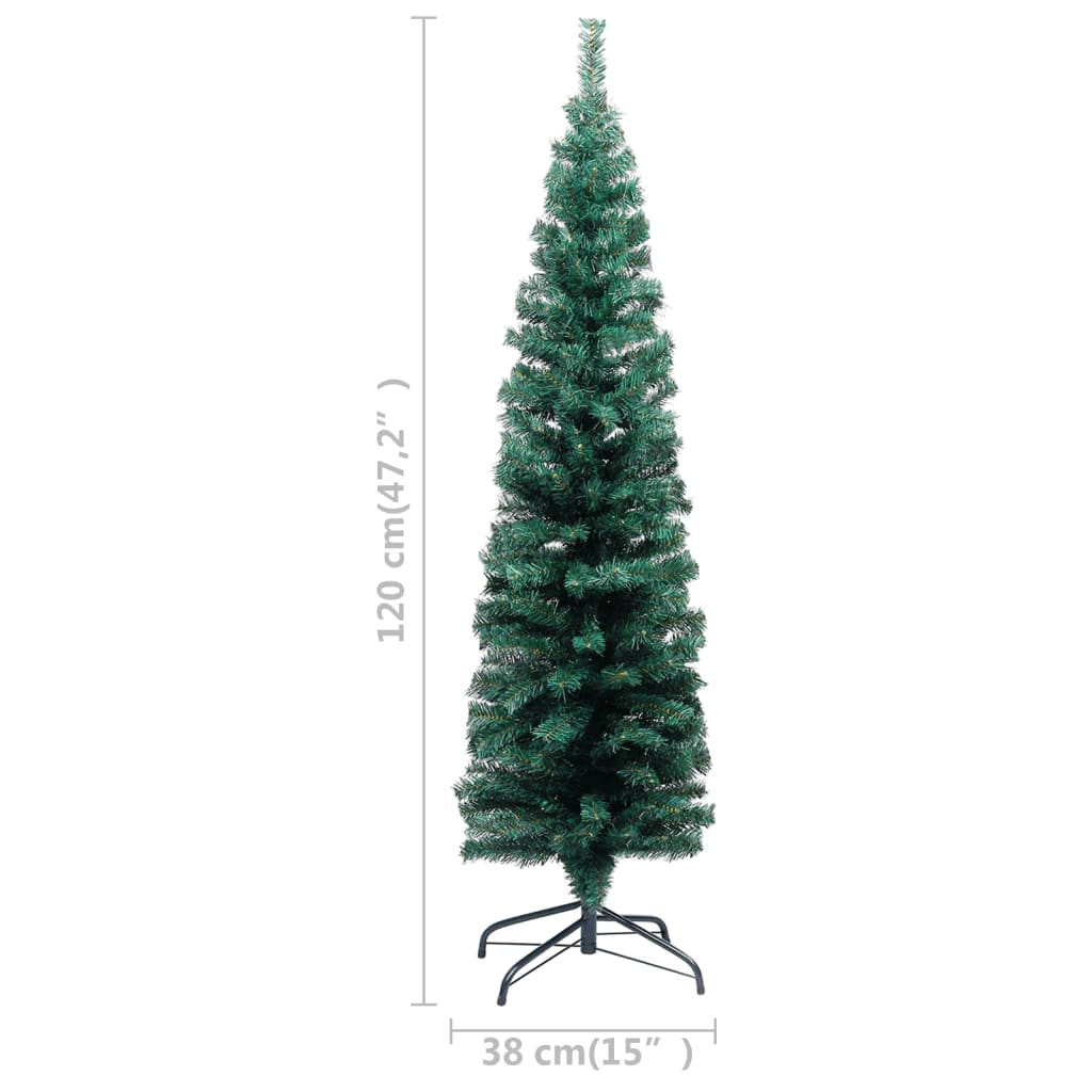 Kunstkerstboom Met Led's En Kerstballen Smal 120 Cm Groen