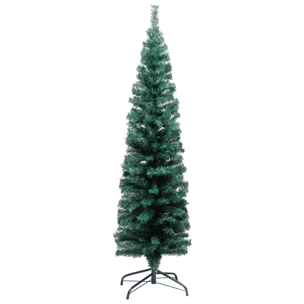 Kunstkerstboom Met Led's En Kerstballen Smal 120 Cm Groen