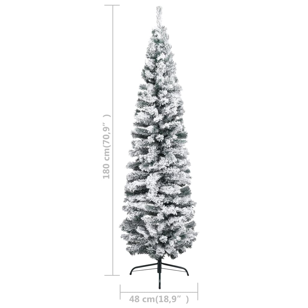 Kunstkerstboom Met Led's En Kerstballen Smal 180 Cm Groen