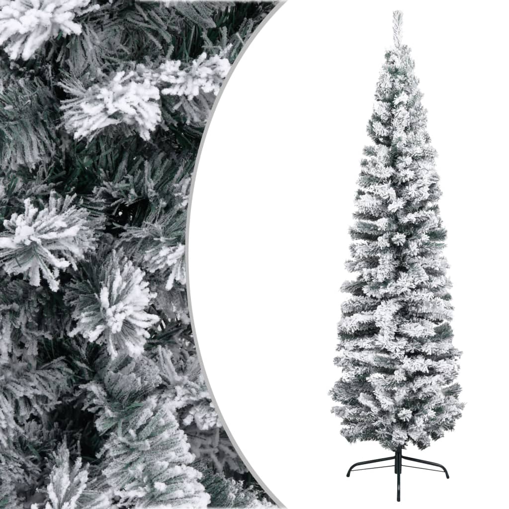 Kunstkerstboom Met Led's En Kerstballen Smal 210 Cm Groen