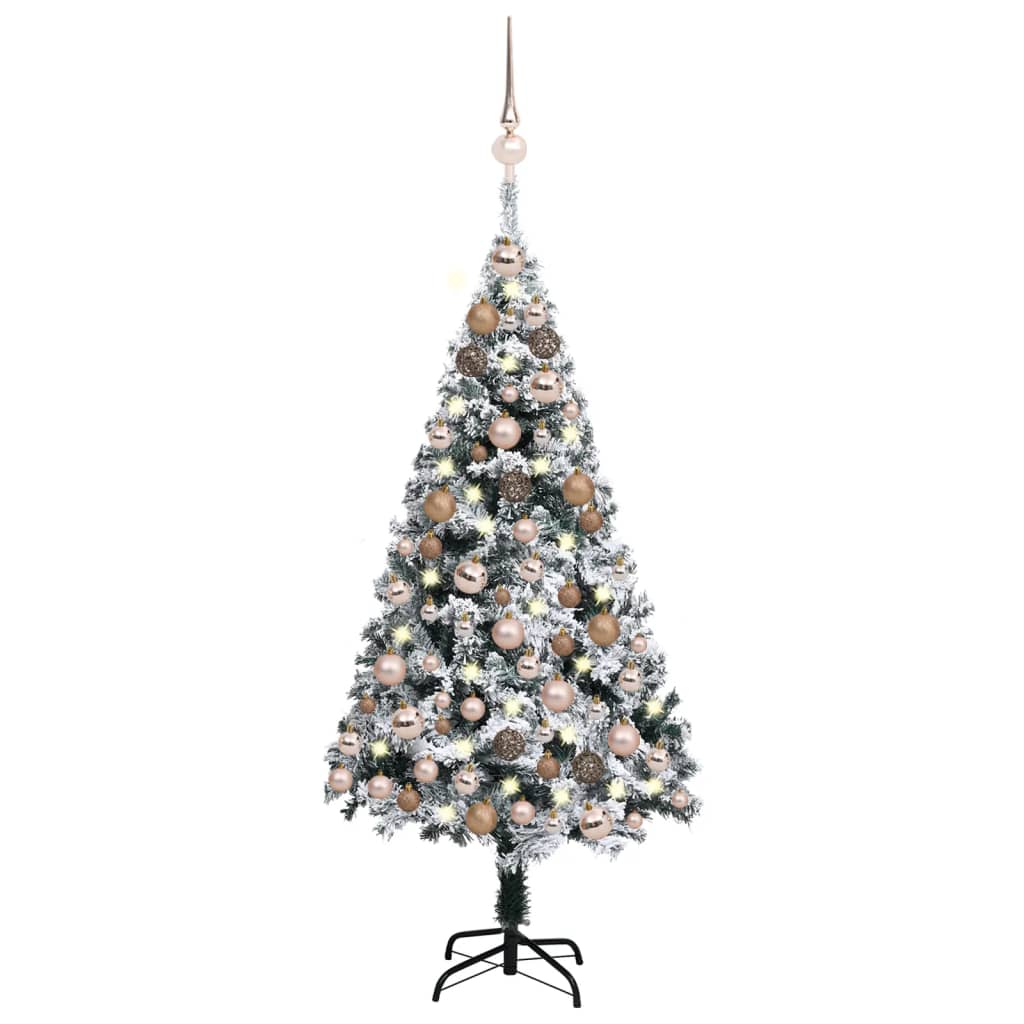 Kunstkerstboom Met Led's En Kerstballen 120 Cm Groen
