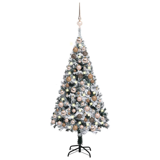 Kunstkerstboom Met Led's En Kerstballen 120 Cm Groen