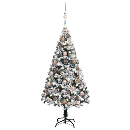 Kunstkerstboom Met Led's En Kerstballen 150 Cm Pvc Groen