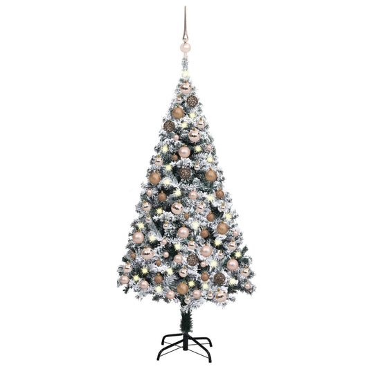 Kunstkerstboom Met Led's En Kerstballen 150 Cm Pvc Groen