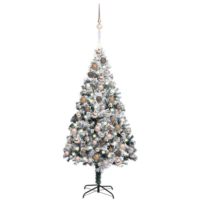 Kunstkerstboom Met Led's En Kerstballen 180 Cm Pvc Groen