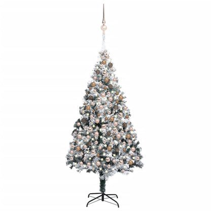 Kunstkerstboom Met Led's En Kerstballen 210 Cm Pvc Groen