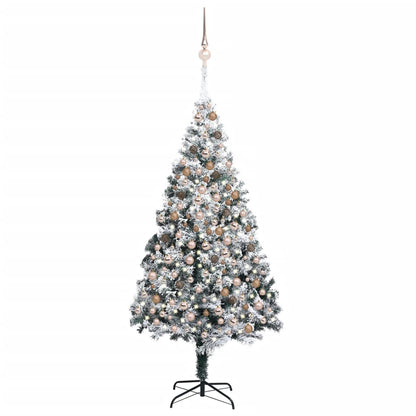 Kunstkerstboom Met Led's En Kerstballen 240 Cm Pvc Groen